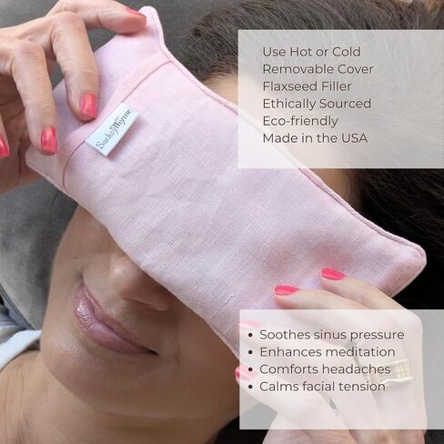 حزمة النوم والاسترخاء - وسادة العين من الكتان + رذاذ زيت المغنيسيوم - مجموعة العناية الذاتية المهدئة للروتين الليلي، ودعم الإجهاد والاسترخاء التام للجسم in Kuwait