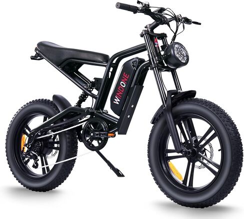 Windone E2 Electric Bike for Adults, Full Suspension, 48V13Ah Removable Battery, Up to 28MPH & 46.6 Miles (PAS), 1000W Ebike with All-Terrain 4.0" Fat Tires, Cruise Control, UL Certified, Moped E-Bike in Kuwait