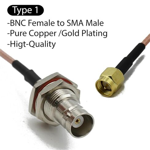RG316 Q9 BNC أنثى إلى SMA RPSMA ذكر كابل ضفيرة متحد المحور 1 قطعة (نوع 1,100 سنتيمتر) in Kuwait