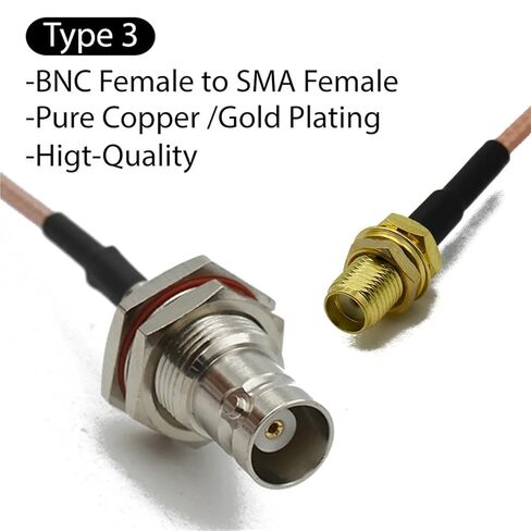 RG316 Q9 BNC أنثى إلى SMA RPSMA ذكر كابل ضفيرة متحد المحور 1 قطعة (نوع 1,100 سنتيمتر) in Kuwait
