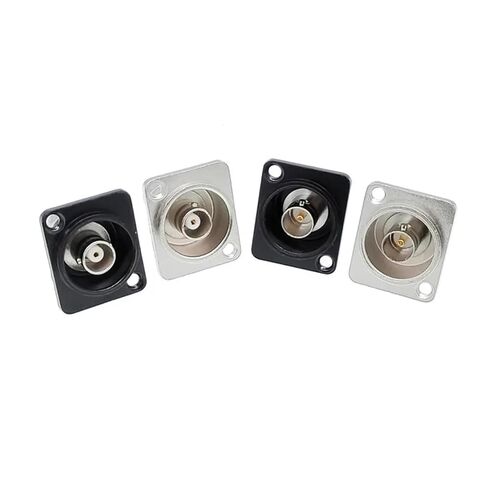 1Pcs D-Type Double BNC Connector Chassis Panel Mount Adapter Parts Female Socket(Black zinc) in Saudi Arabia