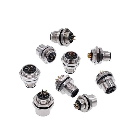 M12 3pin 4pin 5 8Pin لوحة موصل الاستشعار الخلفي جبل شفة المقبس اقتران ملولب ذكر وأنثى موصلات رمز 1 قطعة (M12 أنثى 5pin) in Saudi Arabia
