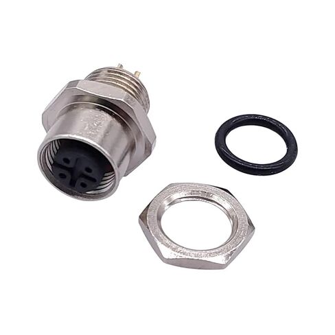 M12 3pin 4pin 5 8Pin Sensor Connector Panel Back Mount Flange Socket Threaded Coupling Male&Female A Code Connectors 1Pcs(M12 Female 5pin) in Saudi Arabia