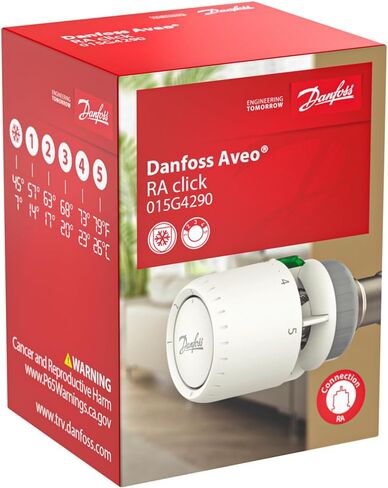 مشغل ثرموستاتي مثبت على صمام الرادياتير Danfoss Aveo™ 015G4290 مع قرص مدمج ومستشعر لصمامات Danfoss RA | مملوء بالغاز للتحكم الدقيق في درجة الحرارة in Saudi Arabia