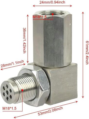 الفولاذ المقاوم للصدأ M18x1.5 موضوع 90 درجة زاوية محول المناسب، تركيب أنبوب ملحومة in Kuwait