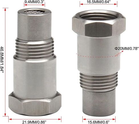 2 M18x1.5 Industrial-grade Hardware Connector Extensions; Stainless Steel Adapter Filter Connectors, Threaded Sensor Adapters in Kuwait