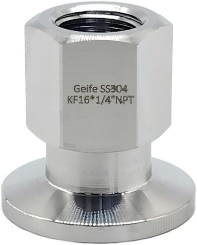 KF16 to NPT Female Adapter, ISO-KF NW-16 Flange, Stainless Steel 304, Vacuum Fitting (1/4" NPT) in Kuwait