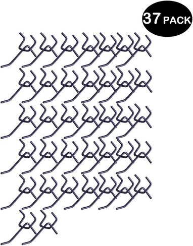 KINOMI 37 Pieces 2 Inch Black Pegboard Hooks Heavy Duty Pegs Pegboard Accessories for 1/4 in and 1/8 in Peg Boards in Garages, Tool Sheds, Basements etc in Kuwait