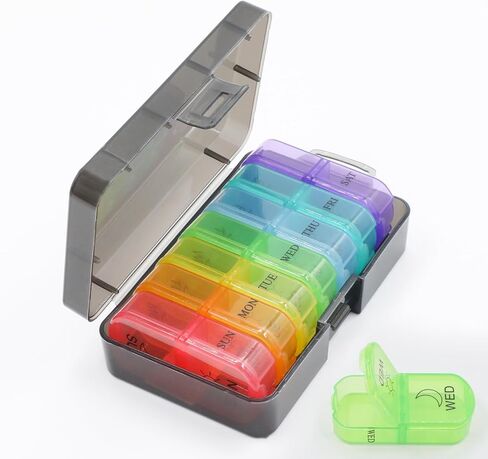 Weekly Pill Organizer,7 Day Pill Organizer,Twice Daily Pill Container,Daily Pill Box Medication Organizer,for Carrying and Storing Daily Medications in Saudi Arabia