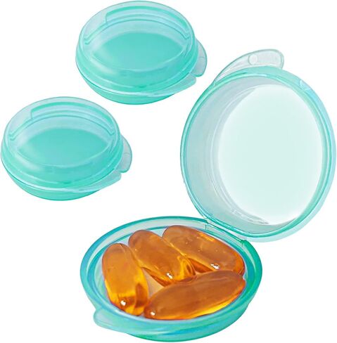 صندوق حبوب الدواء الصغير من يو هاوس (3 عبوات)، منظم حبوب الدواء الصغير اليومي المحمول لجيب المحفظة، حافظة حبوب السفر، حاوية تخزين الدواء، حافظة سدادة الأذن (وردي) in Kuwait
