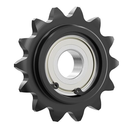 14 Tooth Roller Chain Sprocket, 1.81" OD 7mm Bore 3/8" Pitch Chain Idler Sprocket, Single Bearing Black Oxide Finish C45 Carbon Steel for ISO 06B Chain in Kuwait
