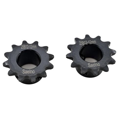 2PCS #25 Roller Chain Sprocket Type B 12mm Bore 12 Tooth, Hardened Antirust 1045 Steel Drive Sprockets 25B12-12mm in Saudi Arabia