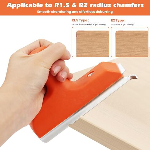 Edge Banding Trimmer with Sharp Stainless Steel Blades and Ergonomic Grip for Veneer, PVC, and ABS on Straight, Curved, and Chamfered Edges, Woodworking Trimmer For Deburring(Red) in Kuwait