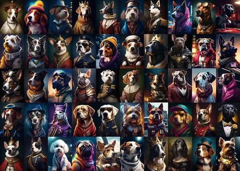 Portrait Dog Puzzle Dogs Puzzles 1000 Pieces for Adults, Animal Jigsaw Puzzles for Adults, Funny Puppy Bulldog Jigsaw Puzzle Family Collage Puzzles as Home Decor in Kuwait