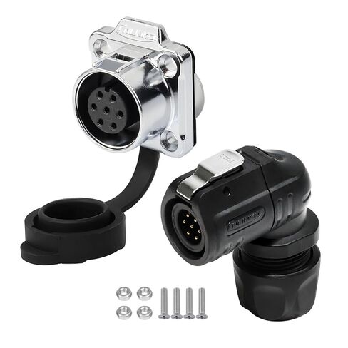 CNLINKO LP-12 2 Pin Right Angle IP68 Waterproof Connector Electrical Aviation Plug Flange Panel Mount Socket for Outdoor Industrial Use in Saudi Arabia