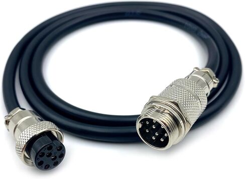 3.28 قدم GX20 4 دبوس ذكر إلى أنثى كابل، GX20 4 دبابيس أنثى إلى ذكر رأس الطيران سلك موصل كهربائي لوحة جبل محول معدني دائري للسفن 7A 200V 17AWG (1 متر) in Kuwait