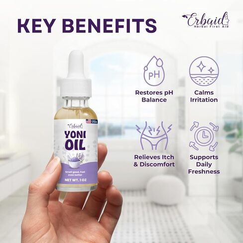 زيت يوني - زيت أنثوي طبيعي للنساء، التحكم في الرائحة، البقع الداكنة، الشعر الناشئ وتفتيح البشرة - درجة حموضة متوازنة، مرطب، مصل عشبي بالزيوت العطرية - العناية المهبلية الحميمة، صنع في الولايات المتحدة الأمريكية in Kuwait