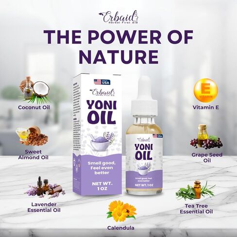 زيت يوني - زيت أنثوي طبيعي للنساء، التحكم في الرائحة، البقع الداكنة، الشعر الناشئ وتفتيح البشرة - درجة حموضة متوازنة، مرطب، مصل عشبي بالزيوت العطرية - العناية المهبلية الحميمة، صنع في الولايات المتحدة الأمريكية in Kuwait
