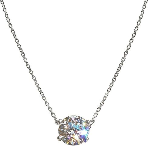 Sdouefos 14K Gold Plated 4 Prong CZ Solitaire Pendant Elegant Dainty Cubic Zirconia Halo Choker Necklaces for Women Brilliance Cubic Zirconia Tennis Pendant Necklace Black in Saudi Arabia