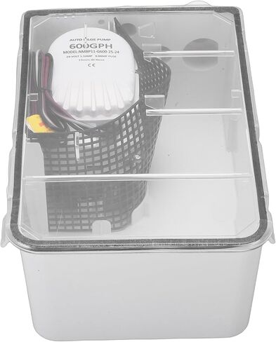 مجموعة مضخة حوض الاستحمام Haofy Marine 24V 600GPH مع منافذ مدخل متعددة للتصريف التلقائي مناسبة للمركبات الترفيهية والقوارب واليخوت وعربات التخييم in Saudi Arabia
