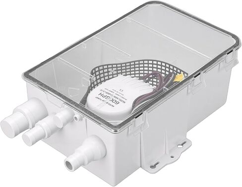 صندوق مضخة حوض الاستحمام، نظام تصريف بحري 24 فولت تيار مستمر 600 جيجا في الساعة مع تصريف تلقائي وتصميم متعدد المداخل، لأحواض استحمام القوارب RVs in Kuwait