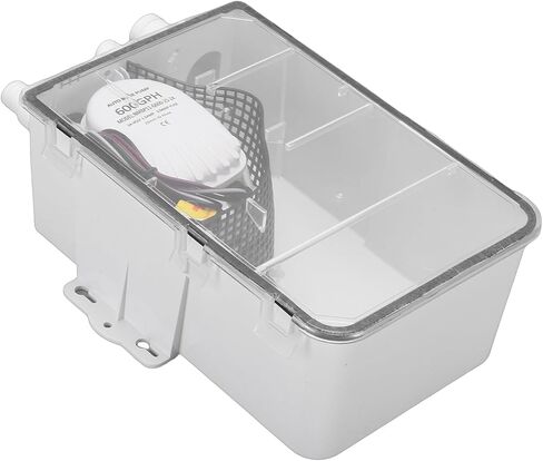 صندوق مضخة حوض الاستحمام، نظام تصريف بحري 24 فولت تيار مستمر 600 جيجا في الساعة مع تصريف تلقائي وتصميم متعدد المداخل، لأحواض استحمام القوارب RVs in Kuwait