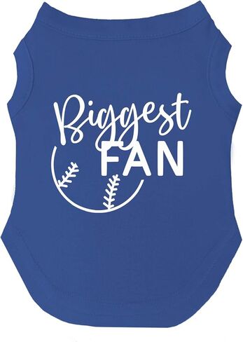 Biggest Fan Baseball Dog Tee Shirt Sizes for Puppies, Toys, and Large Breeds (Black, 6X-Large 540) in Saudi Arabia
