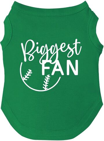 Biggest Fan Baseball Dog Tee Shirt Sizes for Puppies, Toys, and Large Breeds (Black, 6X-Large 540) in Saudi Arabia