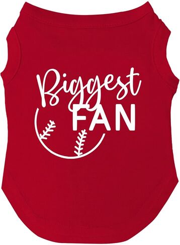 Biggest Fan Baseball Dog Tee Shirt Sizes for Puppies, Toys, and Large Breeds (Black, 6X-Large 540) in Saudi Arabia