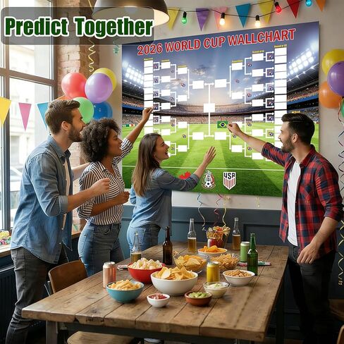 ملصق جدول كأس العالم 2026 من CGTRNEU، مخطط جداري لكأس العالم 2026 مقاس 35.4 بوصة × 23.6 بوصة مع دعامة مكونة من 48 فريقًا، بضائع كأس العالم 2026 لمحبي كرة القدم، وديكورات حفلات كأس العالم، هدية لمحبي كرة القدم in Saudi Arabia