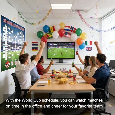 ملصق جدول كأس العالم 2026 من CGTRNEU، مخطط جداري لكأس العالم 2026 مقاس 35.4 بوصة × 23.6 بوصة مع دعامة مكونة من 48 فريقًا، بضائع كأس العالم 2026 لمحبي كرة القدم، وديكورات حفلات كأس العالم، هدية لمحبي كرة القدم in Saudi Arabia
