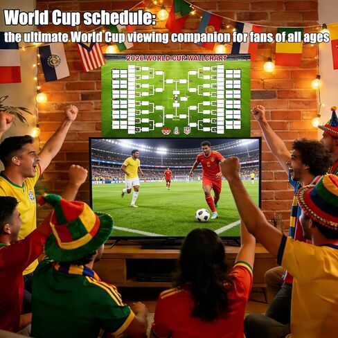ملصق جدول كأس العالم 2026 من CGTRNEU، مخطط جداري لكأس العالم 2026 مقاس 35.4 بوصة × 23.6 بوصة مع دعامة مكونة من 48 فريقًا، بضائع كأس العالم 2026 لمحبي كرة القدم، وديكورات حفلات كأس العالم، هدية لمحبي كرة القدم in Saudi Arabia
