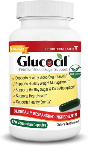 Glucocil - جديدة - كبسولات نباتية - دعم السكر في الدم المتميز - يدعم 3 أساسية لسكر الدم الصحي - مع البربريين ، وورق التوت الملكي ، والمزيد in Saudi Arabia