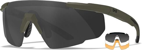 Wiley X Saber Advanced Shooting Glasses ANSI Z87.1+ Safety Sunglasses for Men UV and Eye Protection for Hunting and Shooting Matte OD Green Frames, Changeable Lenses, Ballistic Rated in Saudi Arabia