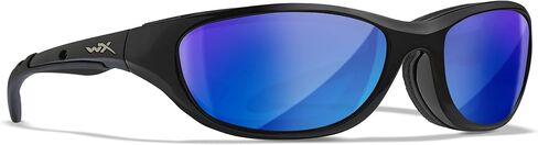 Wiley X Airrage Captivate Polarized Sunglasses, Safety Glasses for Men and Women, UV Eye Protection for Shooting, Fishing, Biking, and Extreme Sports, Gloss Black Frames, Blue Mirror Lenses in Saudi Arabia