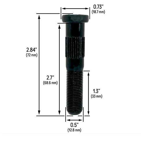 Fits Dexter 5200 6000 7000 7-262 Trailer 1/2"-20 x 2.70 Press in Wheel Studs in Saudi Arabia