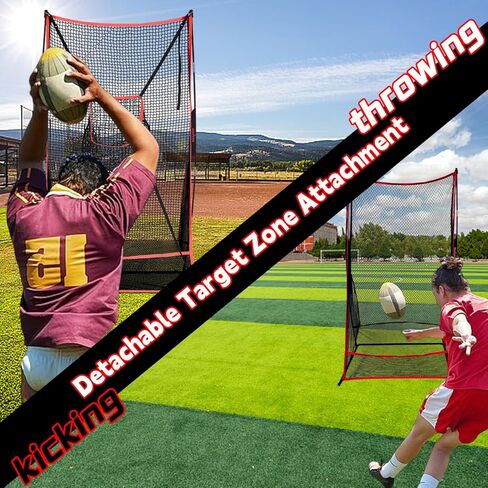 Kapler Football Kicking Net for Field Goals - 3x6FT Portable Football Net for Throwing with Target Zone Attachment and Holder Tee - Sideline Practice for Backyard Skill Improvement in Kuwait