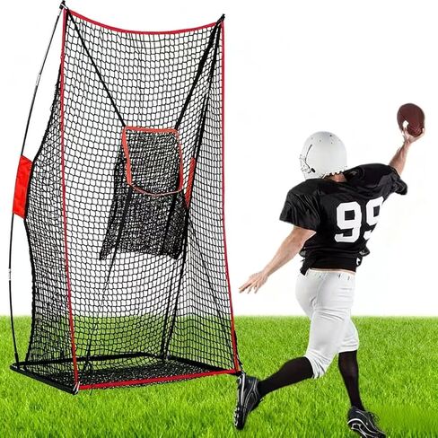 Football Kicking Throwing Net - Heavy Duty Portable Kicking Goal Cage with Target - 4x7FT Professional Trainer for Coaches Youth Indoor & Outdoor Games in Kuwait