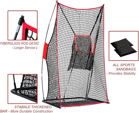 Football Kicking Throwing Net - Heavy Duty Portable Kicking Goal Cage with Target - 4x7FT Professional Trainer for Coaches Youth Indoor & Outdoor Games in Kuwait