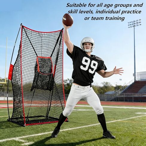 Football Kicking Throwing Net - Heavy Duty Portable Kicking Goal Cage with Target - 4x7FT Professional Trainer for Coaches Youth Indoor & Outdoor Games in Kuwait