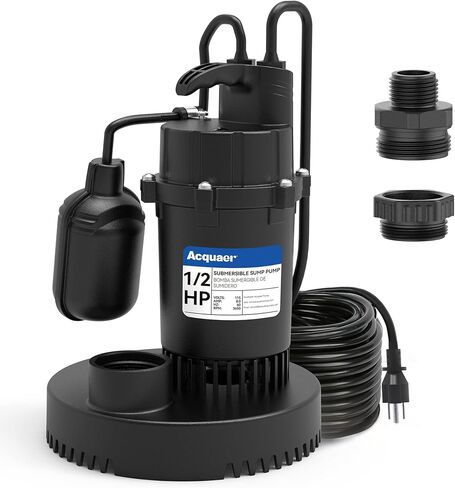 Acquaer Sump Pump Submersible Clean/Dirty Water Pump with Adjustable Float Switch for Garden Pool, Basement, Flooded House, Hot Tub and Irrigation, 1/3HP 3040GPH in Saudi Arabia