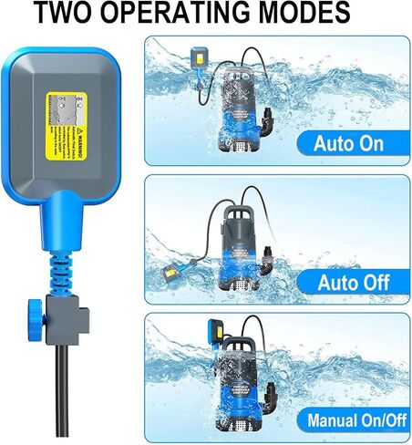 مضخة غاطسة أوتوماتيكية للمياه 3/4 حصان مضخة إزالة المياه النظيفة/القذرة 3500PGH مع مفتاح تعويم مضخة مياه كهربائية محمولة لنقل المياه لحمام السباحة والحديقة والبركة وتصريف الطابق السفلي in Kuwait