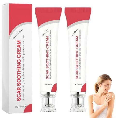 قطعتان من كريم تلطيف الندبات - عناية لطيفة للبشرة الحساسة، تساعد على تحسين مظهر الندبات، تقلل الاحمرار، تركيبة خفيفة الوزن وغير دهنية in Kuwait