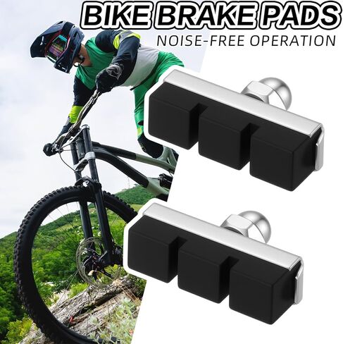Timtin 8 Pack Bike Brake Pads 40mm Rubber Bicycle Brake Pads C-Brake Quiet Non-Skid Set with Hex Nut Rubber and Aluminum Construction Universal Fit for Road Mountain Bicycle MTB BMX in Kuwait
