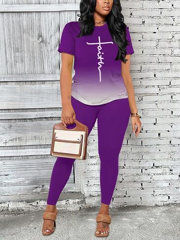 Two Piece Sets for Women Summer Casual Sweatsuits Outfits Matching Lounge Tracksuits Short Sleeve Pants Sets in Saudi Arabia