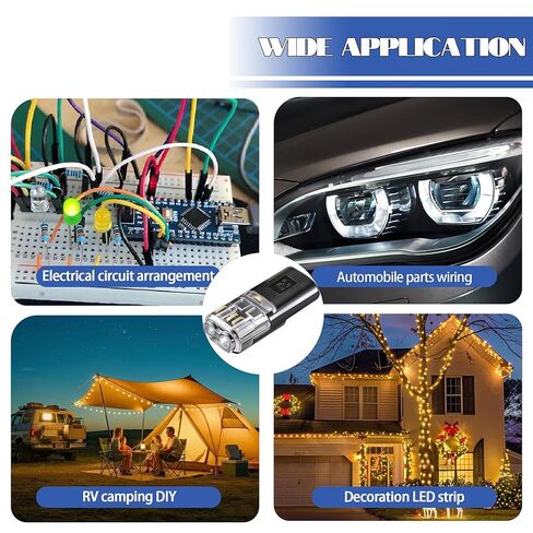 Dianrui 30 PCS Double Wire Plug in Connector Led Light Strip Connectors 2 Pin, Quick Connect Wire Connectors Push-in, Low Voltage Wire Connector with Lock-Grip in Saudi Arabia
