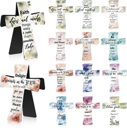 24 Pcs Magnetic Bookmarks Christian Bible Gift for Mother's Day Book Markers Religious Bible Verses Cross Magnetic Page Clips for Women Student School Church Reading Gifts (Flower) in Kuwait