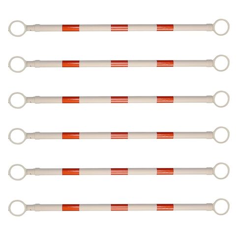 6 Pcs Retractable Traffic Cone Bar from 4ft to 7.2ft, Expandable Safety Cone Bars, Lightweight Barricade for Parking Lots, Road Construction (Cone Not Included, Red and White) in Kuwait