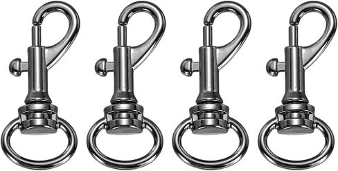 PATIKIL Swivel Eye Bolt Snap Hook 4pcs Single Ended Flag Bolt Snap Clips Metal Hook Trigger Clips for Key Chain Diving Pet Leash Clothes Line, Light Gold in Saudi Arabia