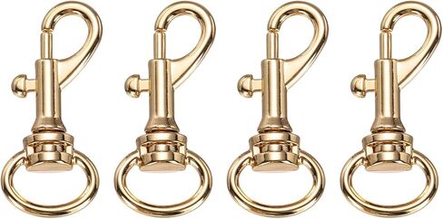 PATIKIL Swivel Eye Bolt Snap Hook 4pcs Single Ended Flag Bolt Snap Clips Metal Hook Trigger Clips for Key Chain Diving Pet Leash Clothes Line, Light Gold in Saudi Arabia